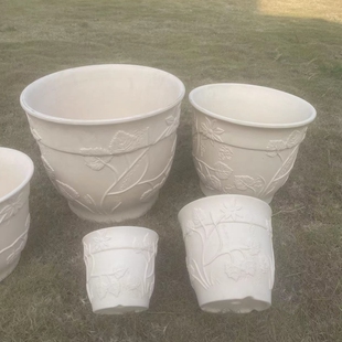 清仓处理素烧透气陶土陶瓷花盆透水性好浮雕花纹大号花卉绿植多肉