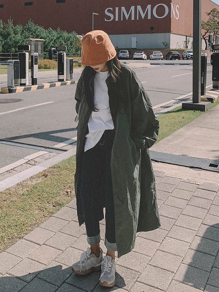 风衣中长女薄BF风连肩袖立领宽松大码韩版中性CHIC工装派克服外套在类目 女装/女士精品, 派克服中 - 来自Buy2taobao.com提供专业的淘宝代购服务