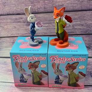 bestine柏治廷迪士尼疯狂动物城永生花盲盒朱迪尼克玩偶周边手办