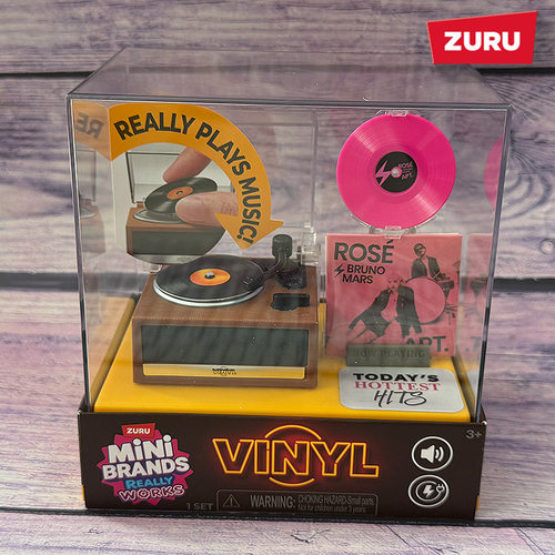 ZURU迷你黑胶唱片机微缩玩具盲球