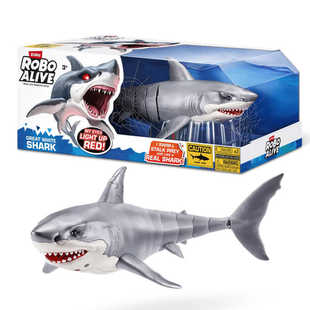 zuru乐波巨齿鲨大鲨鱼水中戏水电动仿真可动模型儿童男孩robo玩具