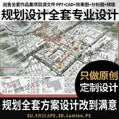 彩平景观园林城市规划设计方案乡村效果图鸟瞰图su建模作品集制作