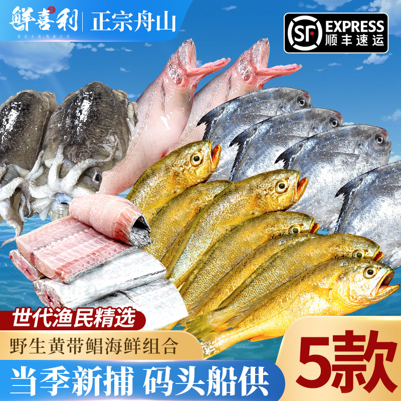新鲜海鱼舟山海鲜套餐组合黄鱼带鱼鲳鱼鲜活冷冻水产生鲜礼包整箱