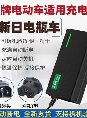 适用新日电动车电瓶48V12AH48V20AH60V72V20AH自动断电灭灯充电器