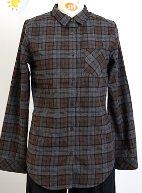 JCC STUDIO日系全棉加绒厚款格纹宽松休闲百搭通勤衬衫外套