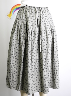 JCC STUDIO日系带里衬全棉印花宽松休闲百搭通勤半身裙A字裙