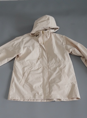 JCC studio日系连帽系带收腰中长款外套纯色通勤风衣AVB110L72