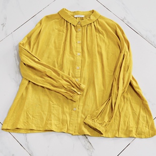 JCC B130H64 studio日系翻领垂感舒适透气棉麻混纺宽松休闲衬衫