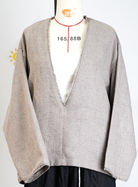 JCC STUDIO日系V领单排扣纯色气质无袖衬衫女气质简约上衣