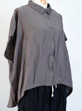 JCC STUDIO日系人丝尼龙材质舒适宽松休闲短袖衬衫