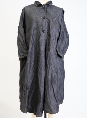 JCC STUDIO日系棉纶复古牛仔宽松休闲春秋款连衣裙