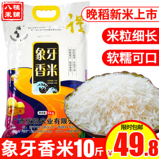新米软糯晚稻米泰国长粒香籼米 2021新大米5kg广西象牙香米10斤装