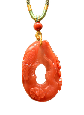 凯萨薇雅珍藏瓦西南红玛瑙吊坠雕件喜上眉梢女士文玩珠宝项链礼物