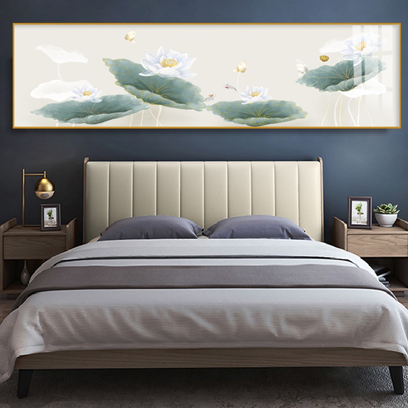 极速Bedside Lotus Picture Room Chinese decoration mural lHot