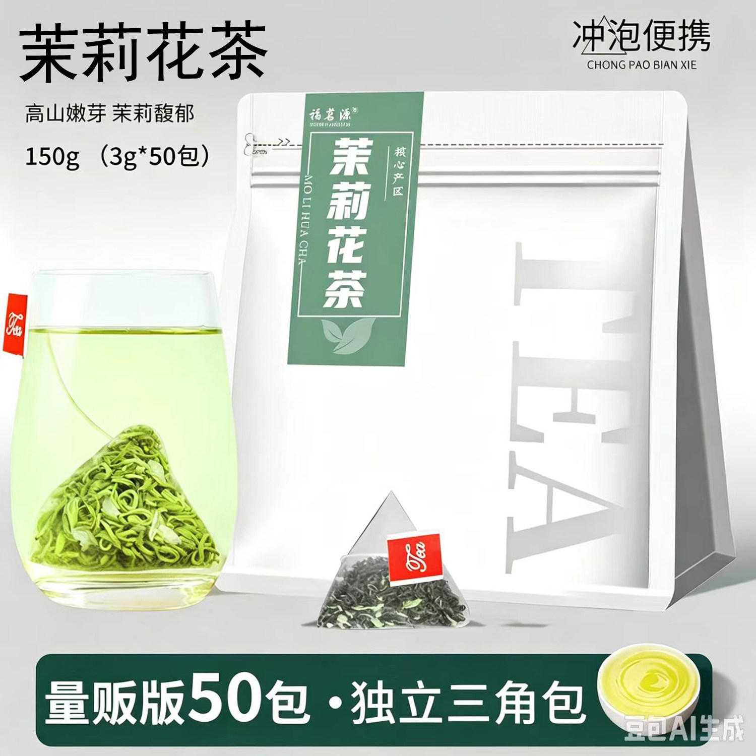 买2送1茉莉花茶叶茶包冷泡茶浓香2026新茶横县茉莉绿茶小泡茶奶茶