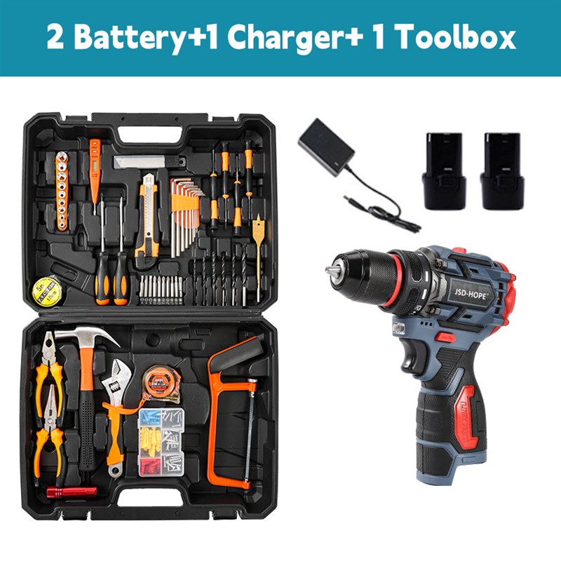 手电钻冲击钻转家用无刷钻锂电工具多功能电锤充电式电动螺丝刀