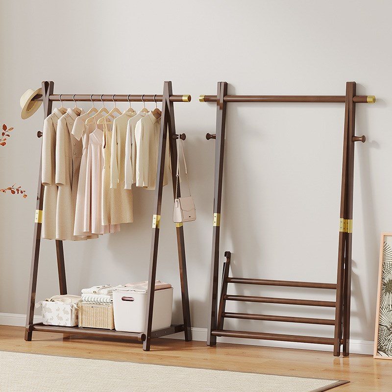 新款落地衣帽架家用简易单杠衣架多功能卧室室内收衣服架子晾衣架