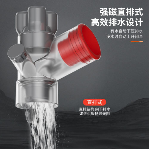 家用下水道三通三合一厨房防臭洗菜盆返臭多功能接头水槽三头
