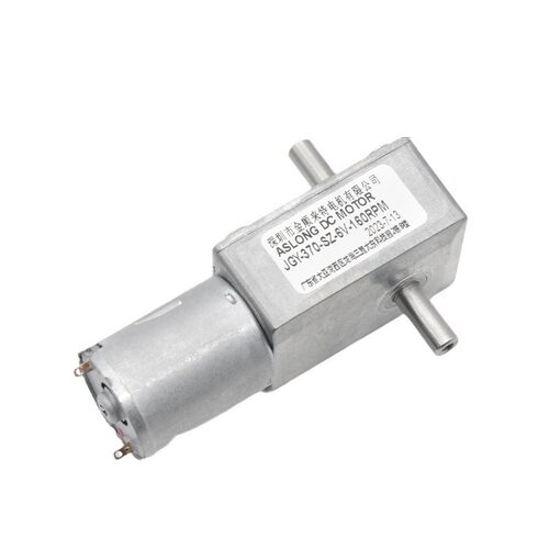 ASLONG JGY-370-SZ双出轴涡轮蜗杆减速电机 方形直角微型直流马达
