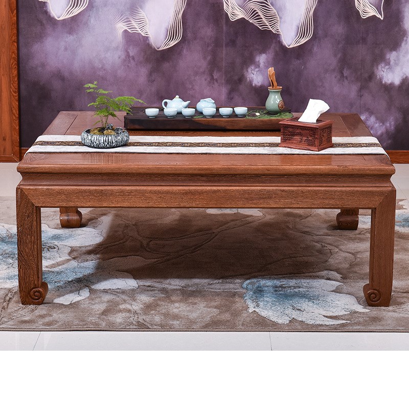 鸡翅木大茶几 红木家具 中式茶台实木大料茶桌客厅泡茶桌