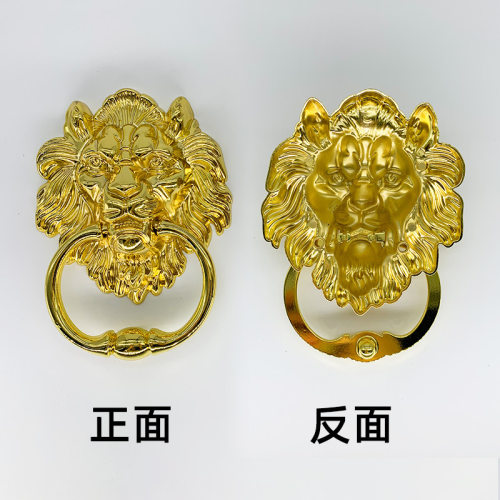 狮子头大拉环新中式仿古银色锌合金大门拉手虎头门拉环木门把手