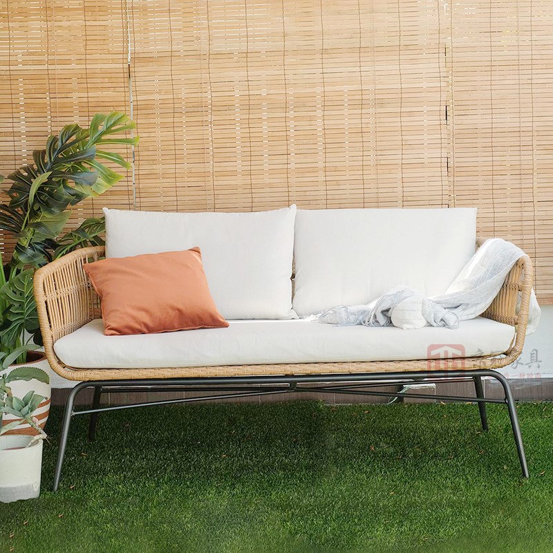 户外藤编沙发创意庭院露台花园藤椅茶几组合室外休闲防晒防水家具