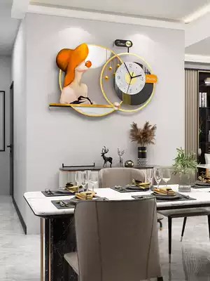 Wall clock light luxury modern fashion creative simple clock living room home Net red high-grade decoration atmospheric wall clock