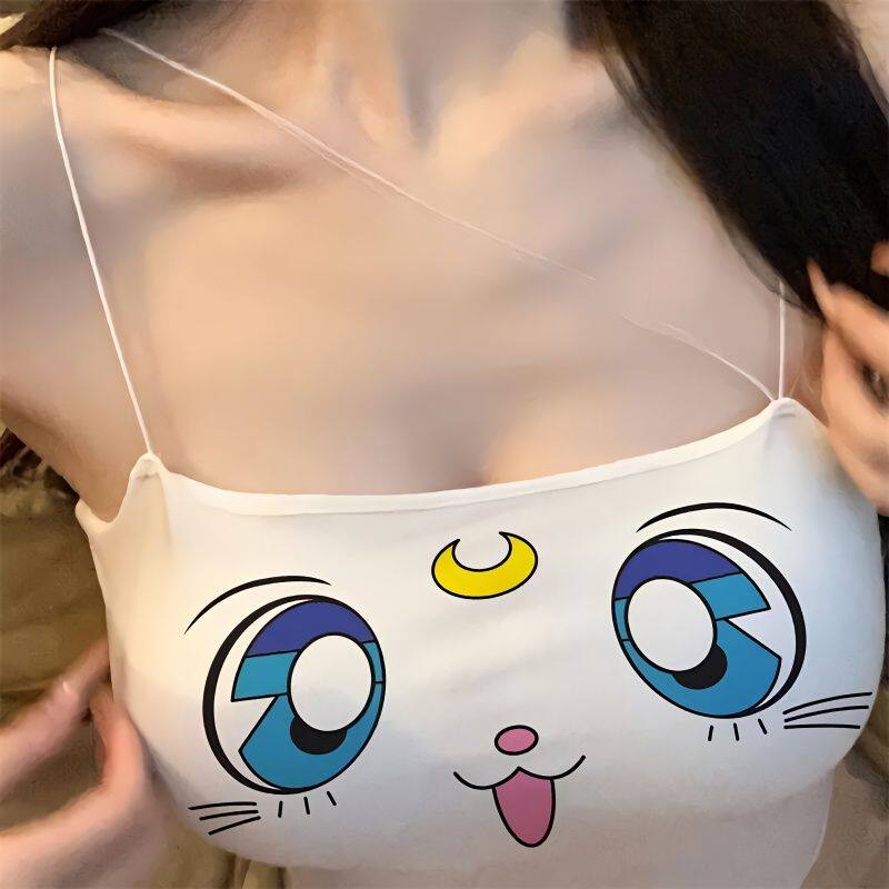 辣妹性感背心打底女纯欲风甜辣小心机三角体短款吊带露脐外穿上衣