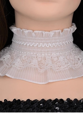 套头围脖女薄款脖套领圈护颈带脖颈链蕾丝假领子遮疤颈带女士项圈