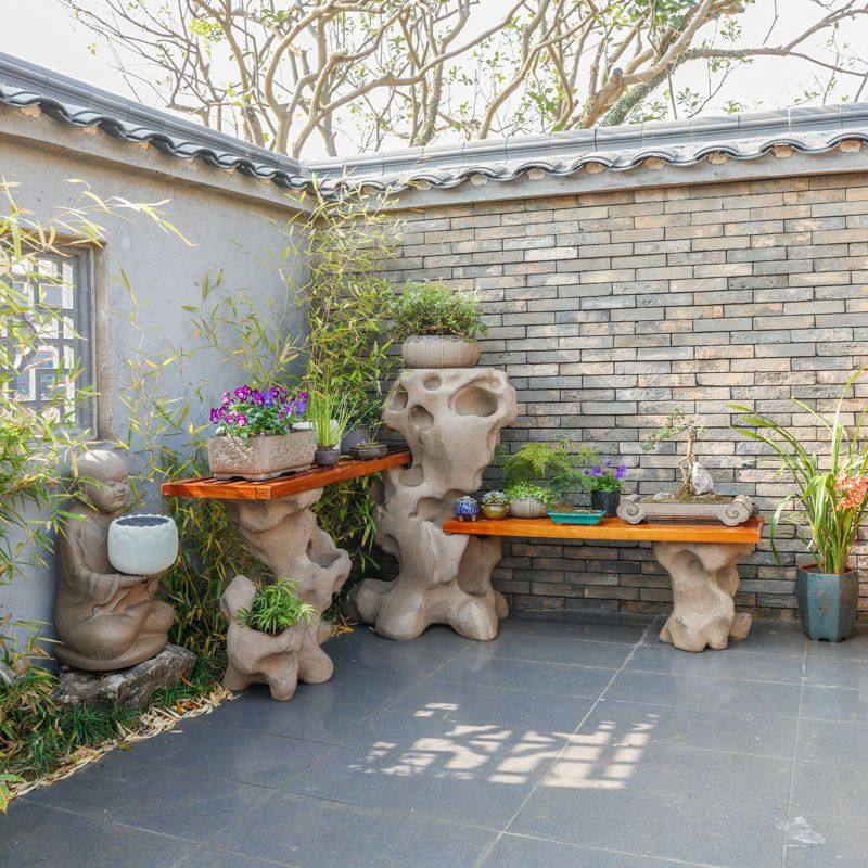 知饰户外院子花架实木多肉架植物摆放架庭院花园布置花架子室外