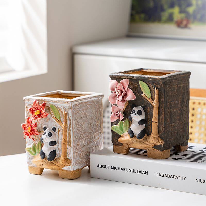 多肉花盆陶瓷捏花火锅个性造型肉肉花盆精美复古简约透气家用创意