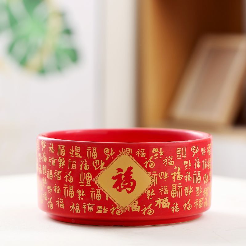 水培花盆无孔水仙花中大号睡莲金钱草陶瓷带托盘一叶莲桌面装饰
