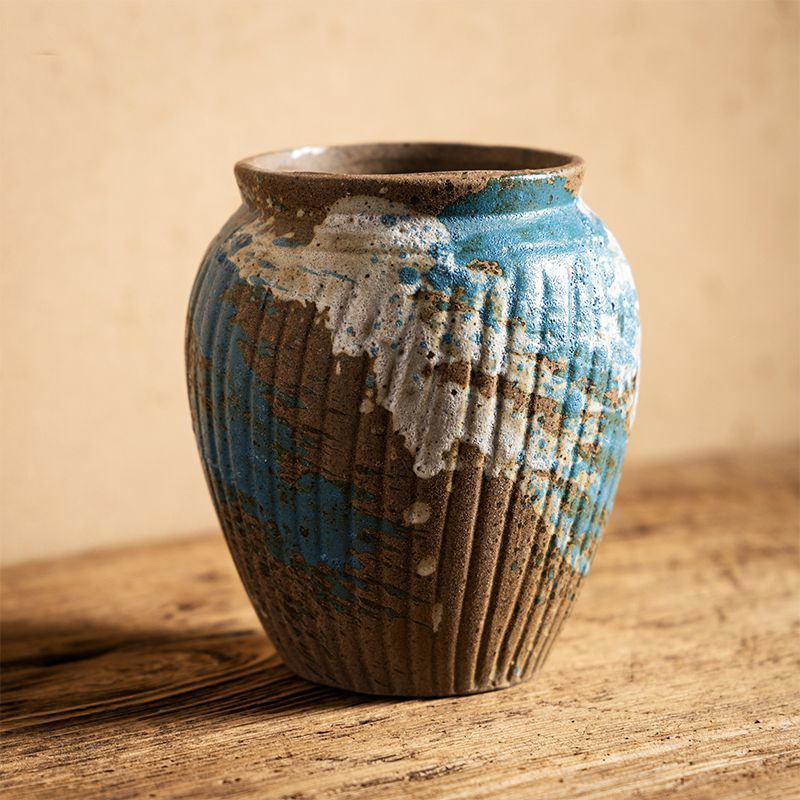 多肉花盆陶瓷创意个性造型专用盆盆透气简约粗陶捏花手绘家用阳台