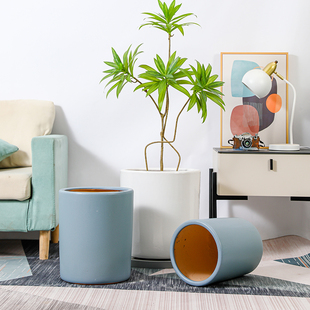 陶瓷花盆特大号家用客厅落地轻奢高级发财树千年木百合竹专用盆栽