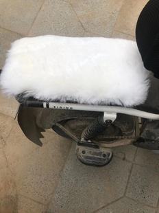 真皮纯羊毛一体保暖防寒秋冬天电动自行车摩托车后边座位垫特价清