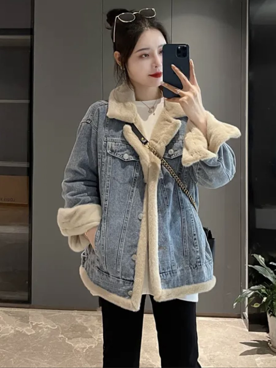 欧货时尚两面穿牛仔外套女秋