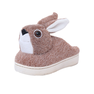 冬天儿童棉拖鞋女童男童可爱卡通兔兔7室内6防滑5大童2加厚3毛绒4