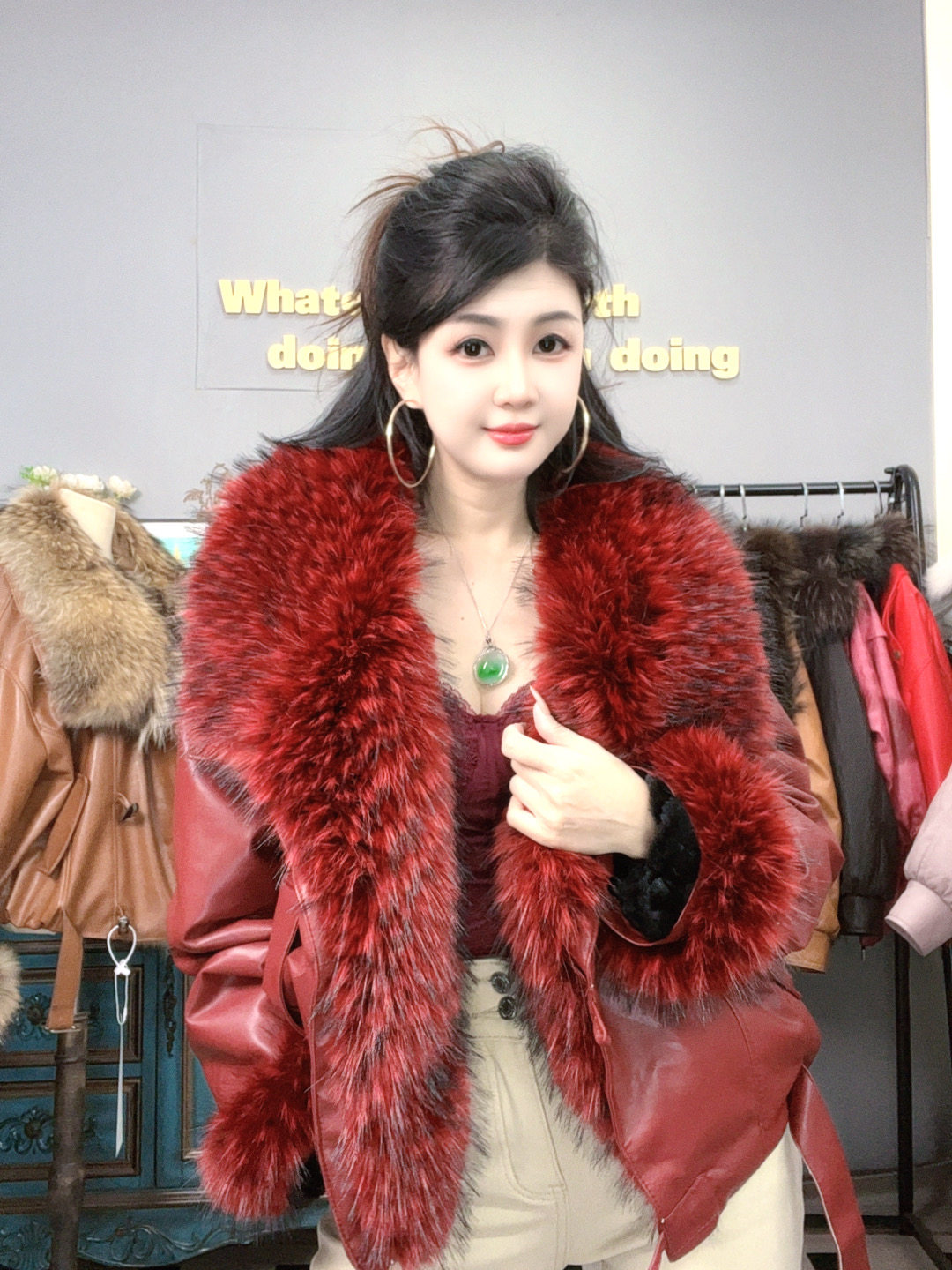 新款女装外套皮衣加毛领貉子毛厚绒,女装/女士精品,短外套,淘宝优惠券,粉丝福利购,淘宝优惠卷