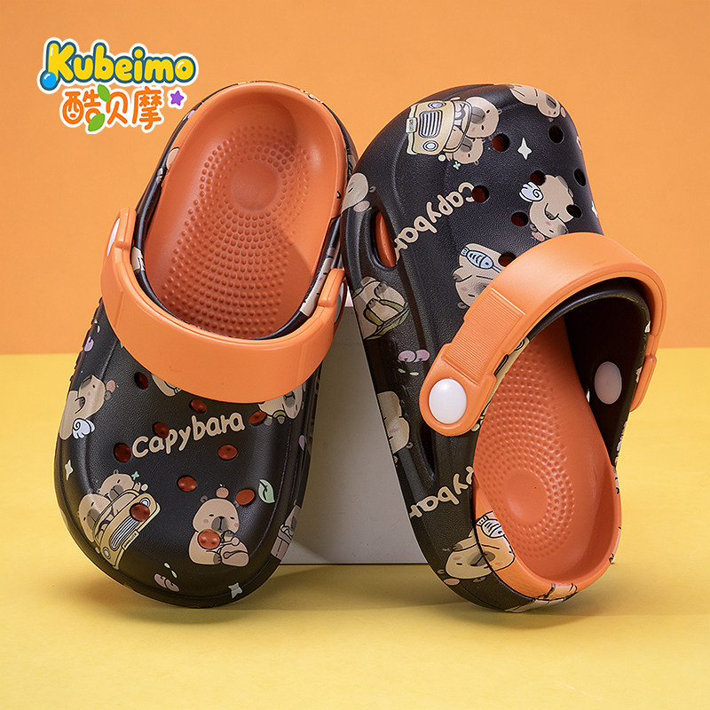 儿童洞洞鞋夏季男童拖鞋防滑新款凉鞋软底宝宝夏季凉拖沙滩鞋包头