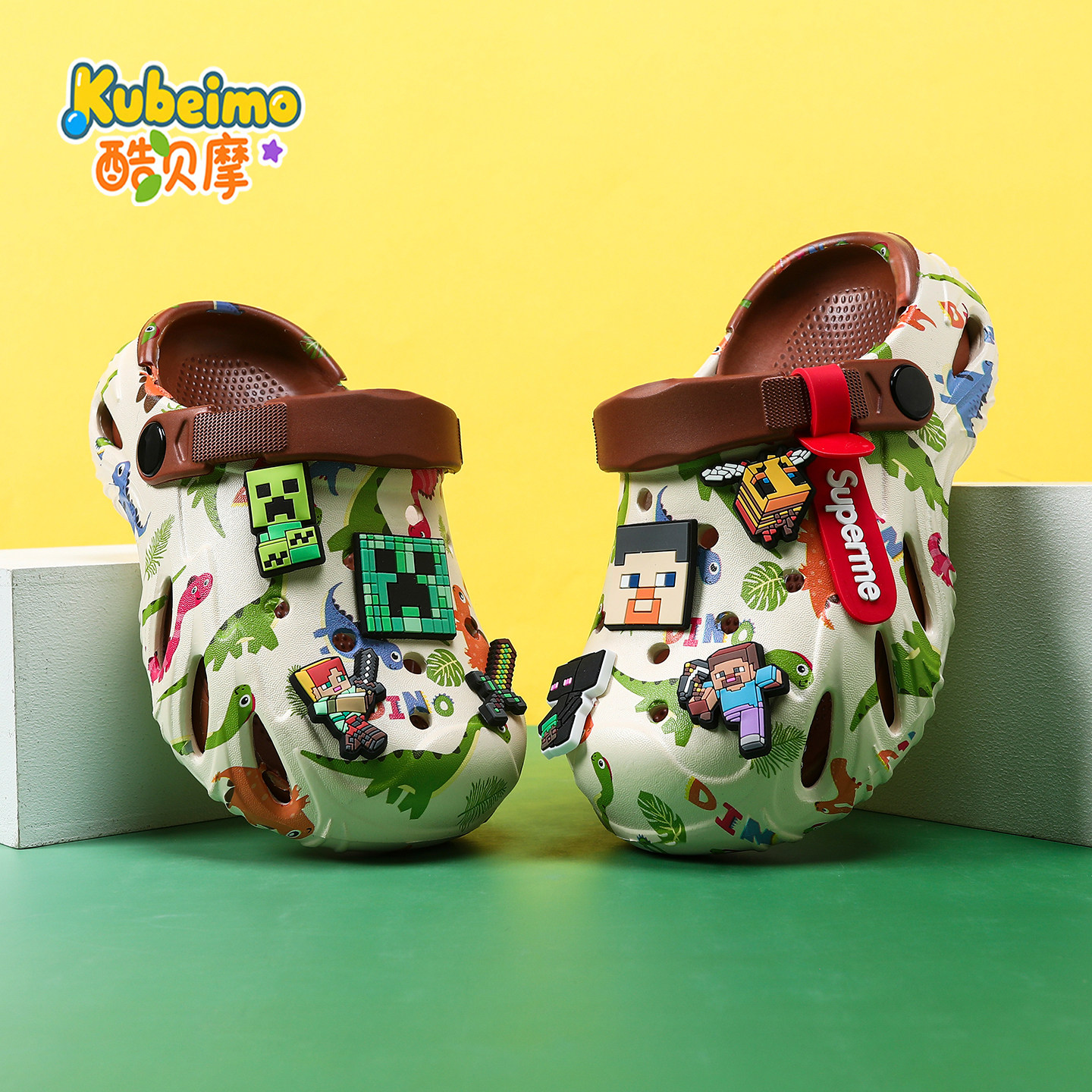 我的世界洞洞鞋儿童凉拖夏新款软底防滑防臭男孩沙滩外穿拖鞋大童