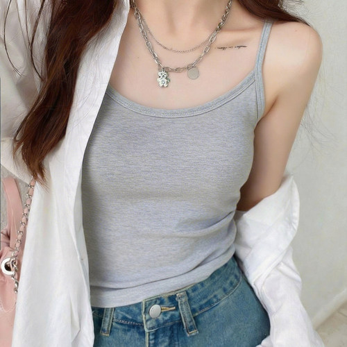 纯棉打底吊带小背心女内搭无胸垫
