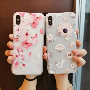 苹果x手机壳中国风桃花硅胶xs软壳