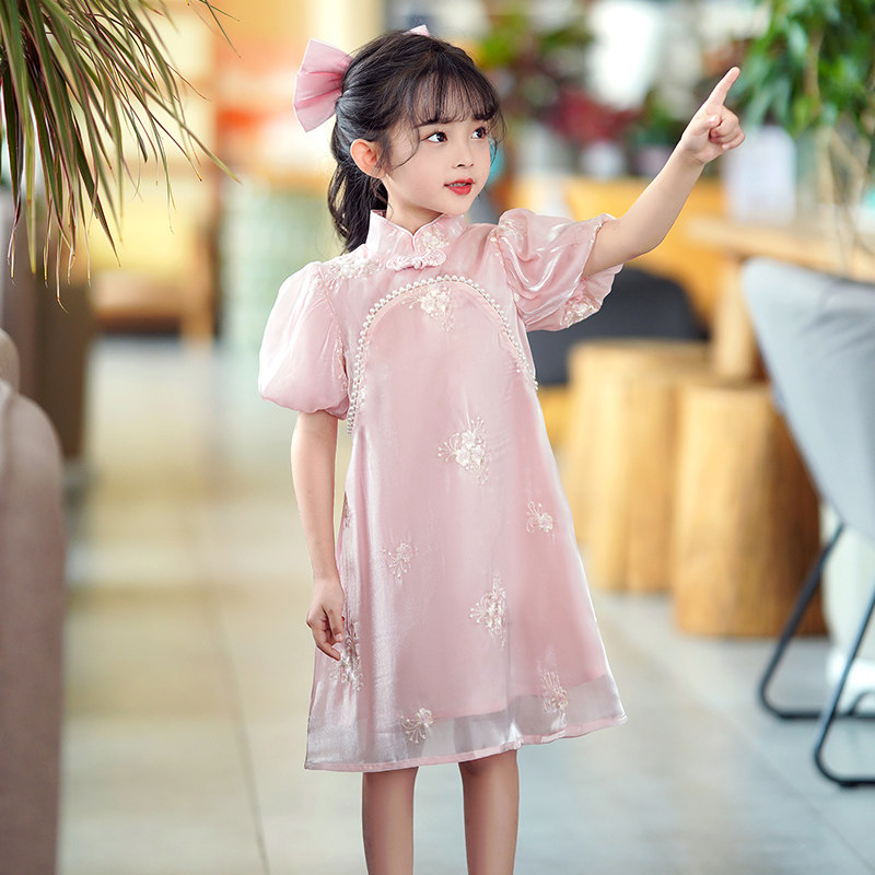 女童旗袍裙子夏天洋气古风夏装2025新款儿童连衣裙夏季女孩公主裙图片