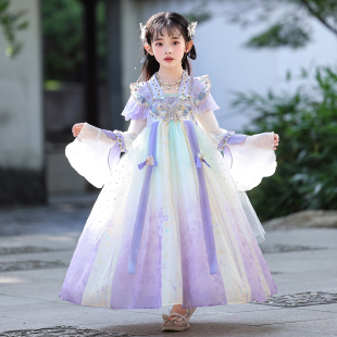 古装 女童汉服连衣裙春季 裙子超仙春装 儿童古风唐装 公主裙 2026新款