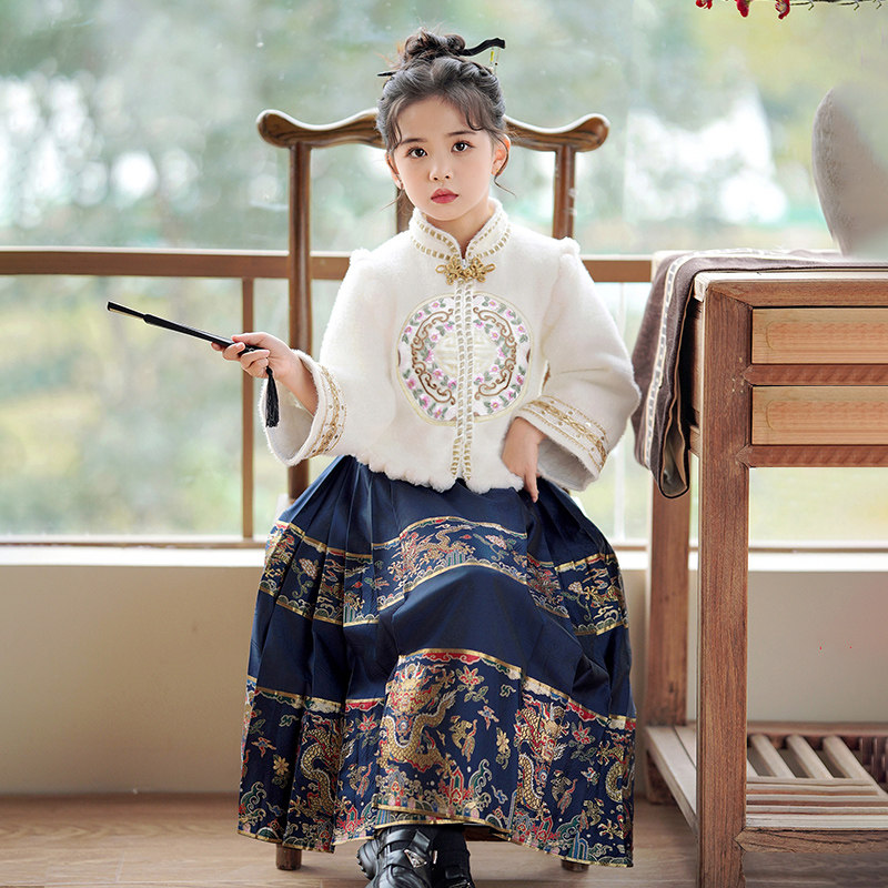 马面裙加绒女童套装秋冬款儿童汉服冬季2025新款龙年新年装拜年服,童装/婴儿装/亲子装,唐装,淘宝优惠券,粉丝福利购,淘宝优惠卷
