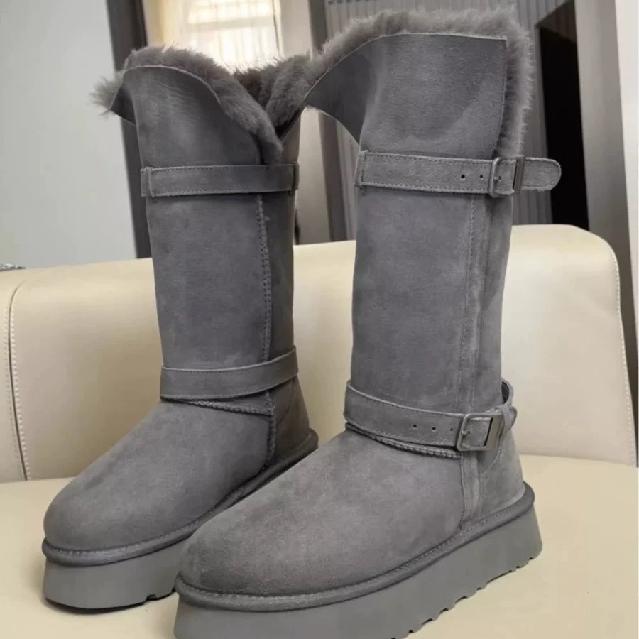 雪地靴女2025冬季新款厚底两穿中筒加厚加绒保暖两穿东北棉鞋子潮