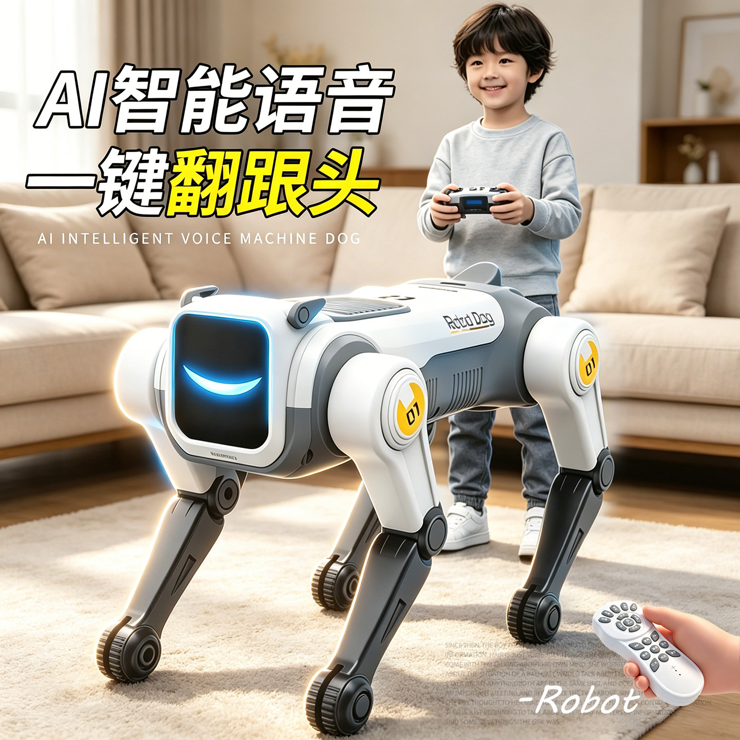 2026新款AI智能机器狗儿童遥控玩具翻跟头语音对话男女孩六一礼物