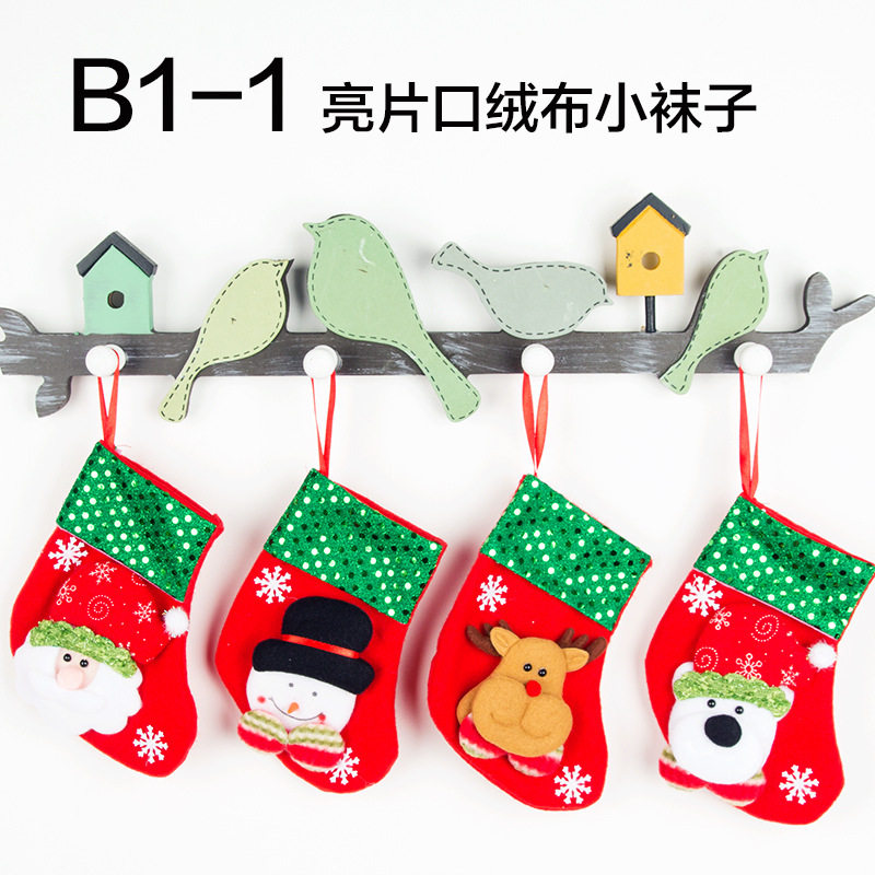 christmas  socks santa  gift bag hanging