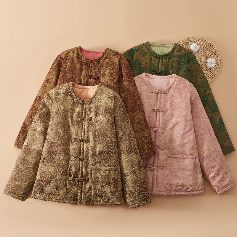 新中式对襟盘扣棉花棉袄外套新款加厚保暖女秋冬国风唐装棉衣棉服