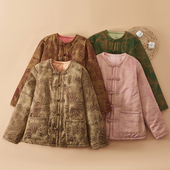 加厚保暖女秋冬国风唐装 新中式 对襟盘扣棉花棉袄外套新款 棉衣棉服